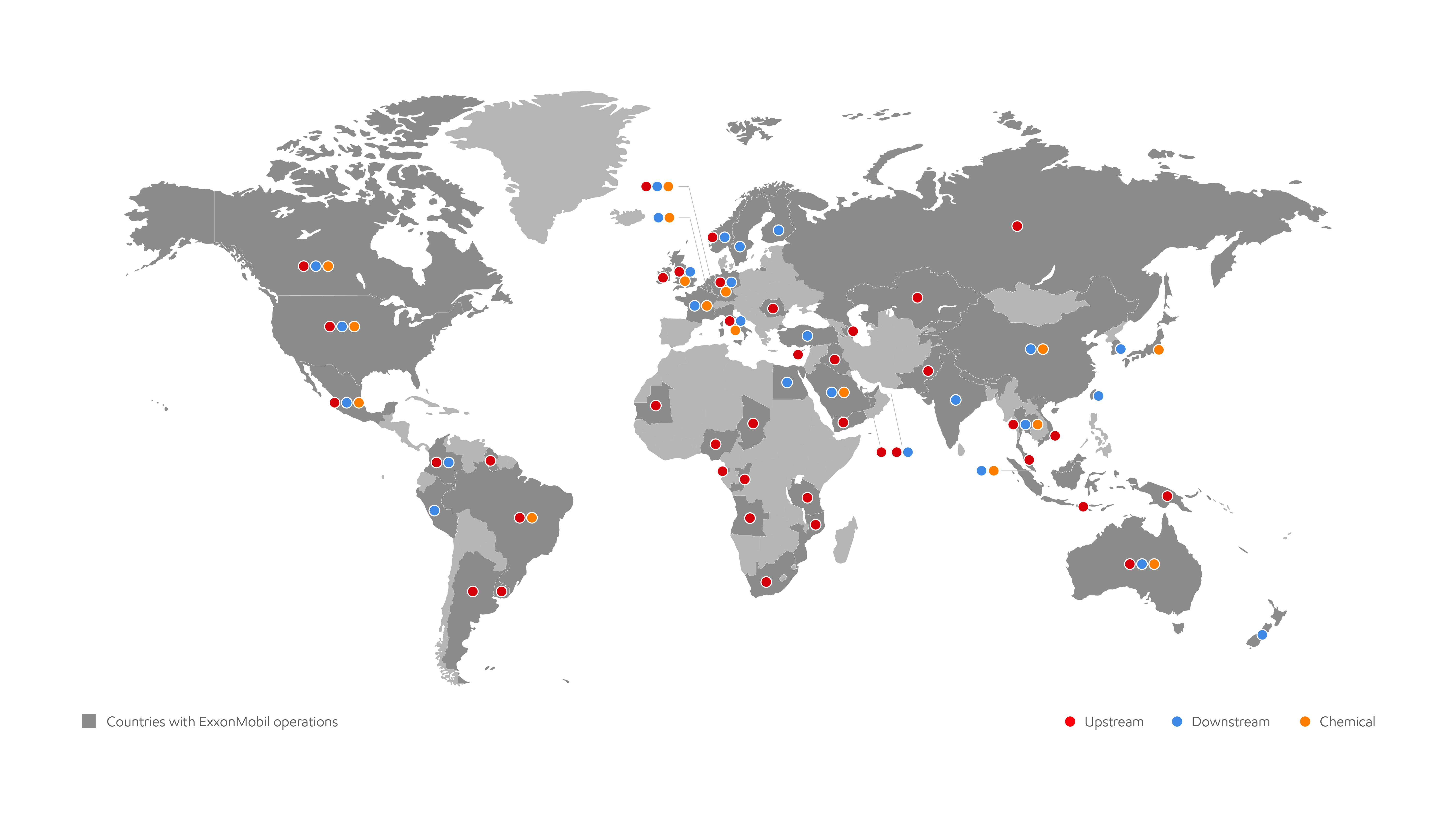 map of ExxonMobil global operations