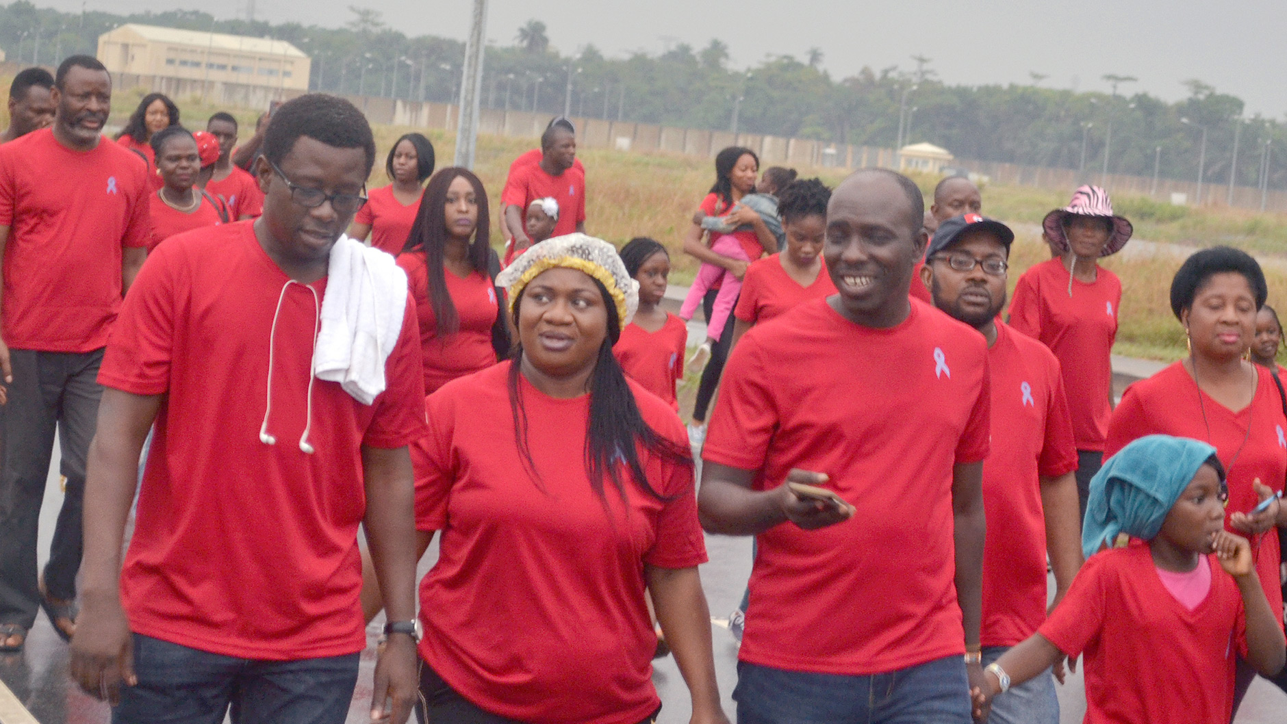 Employees and family members at 2017 Nigeria Health Walk.