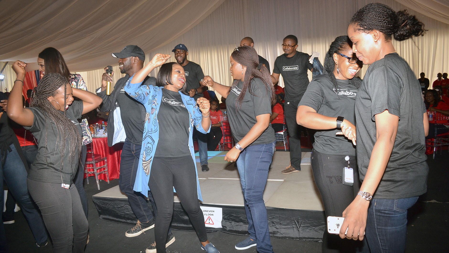Attendees at the ExxonMobil Upstream keep calm and unwind event in Lagos.