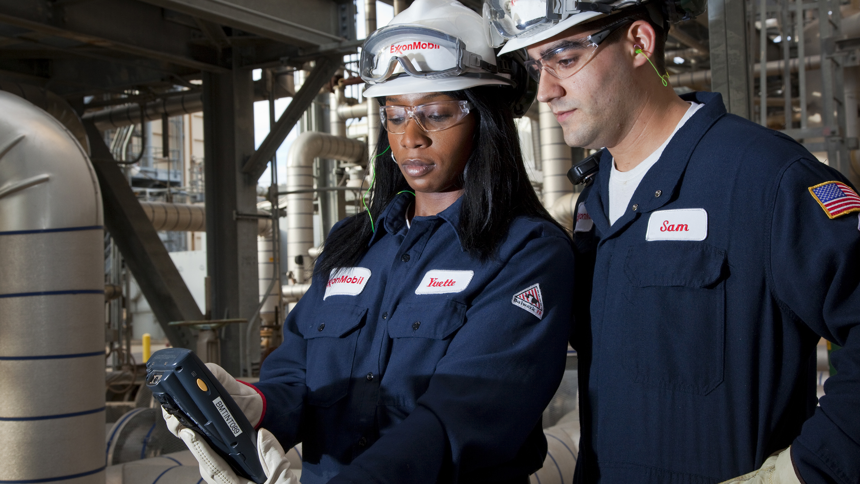 ExxonMobil workers in the Beaumont facility