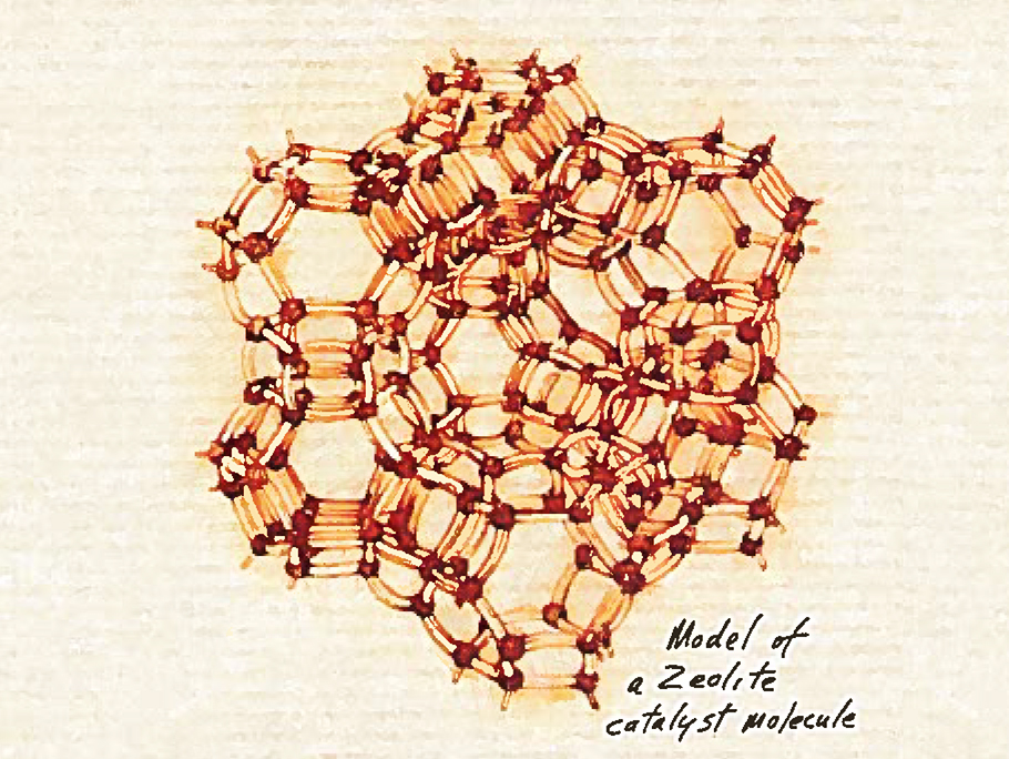 scientific sketch of ZSM5 catalyst 