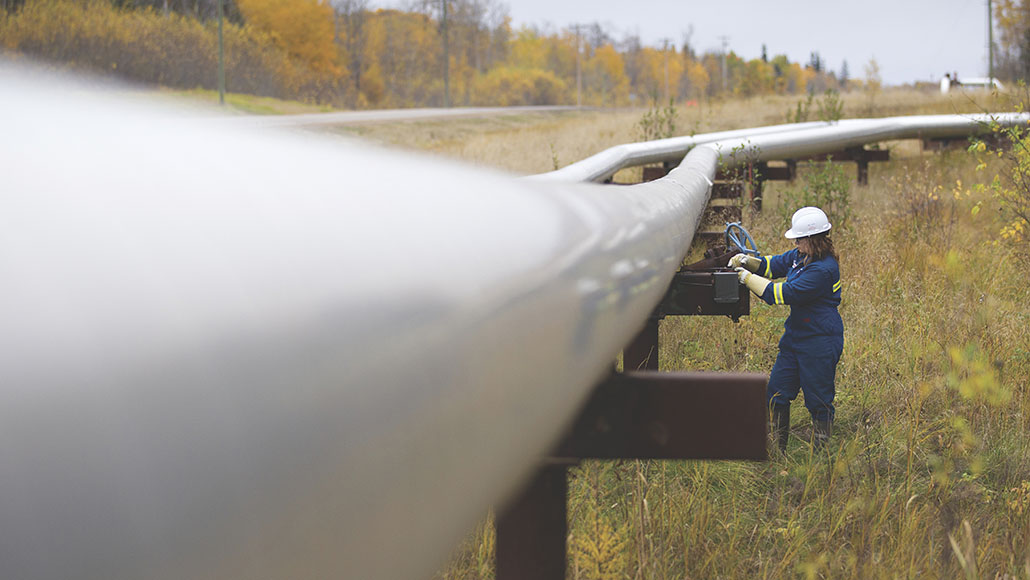 An employee at the Cold Lake pipeline