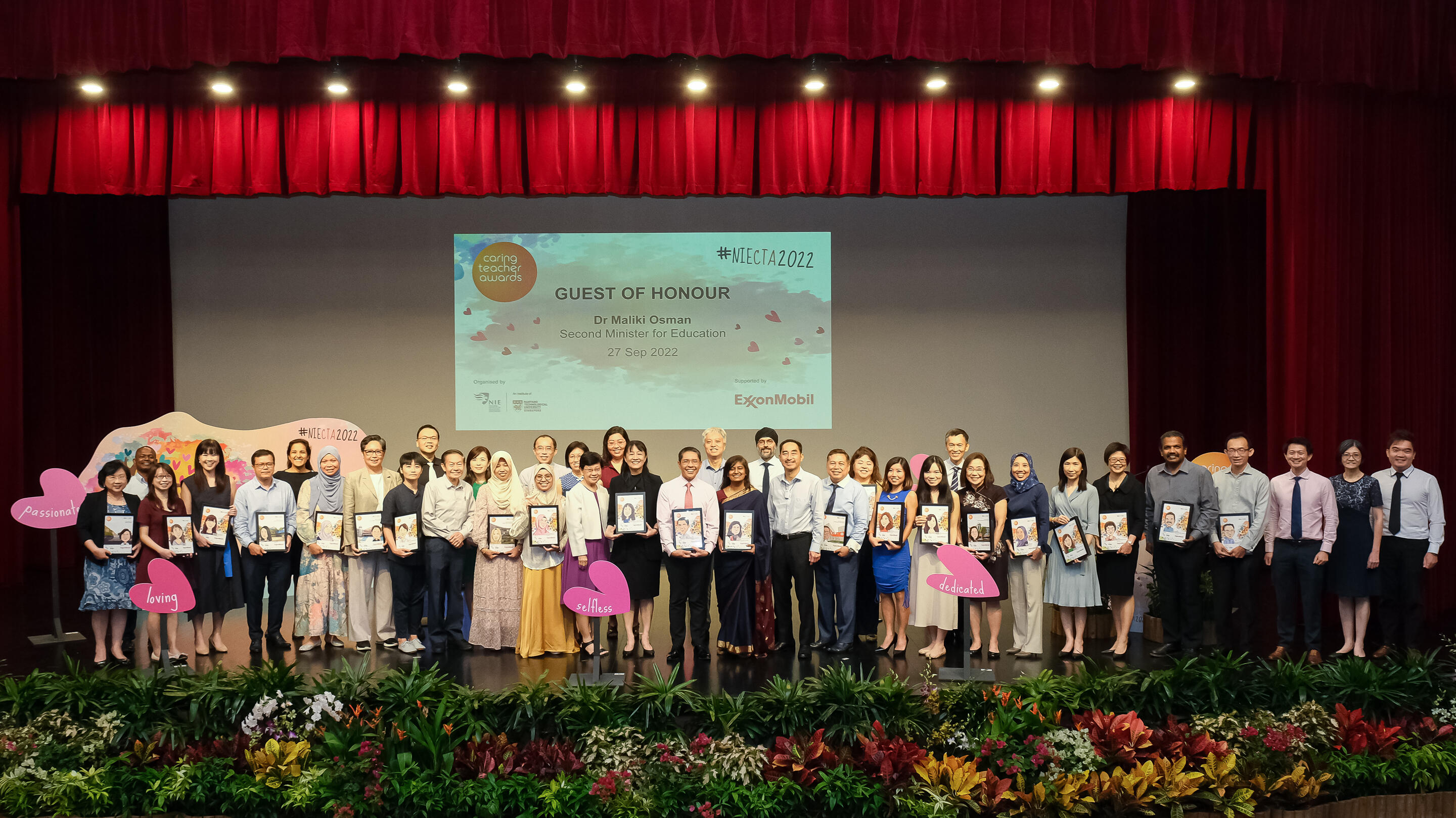 Group photo of award winners at the biennial Caring Teacher Awards in Singapore (Sep 2022)