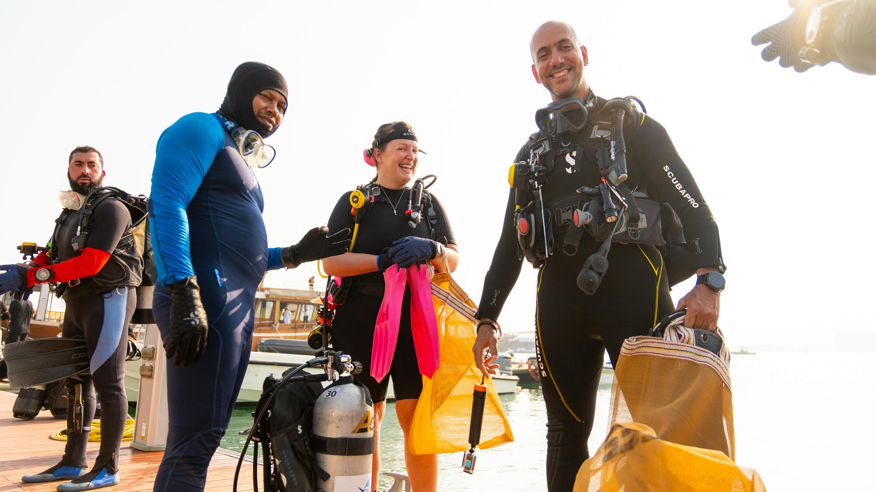 The team worked tirelessly  below the surface to clear waste and restore the seabed.