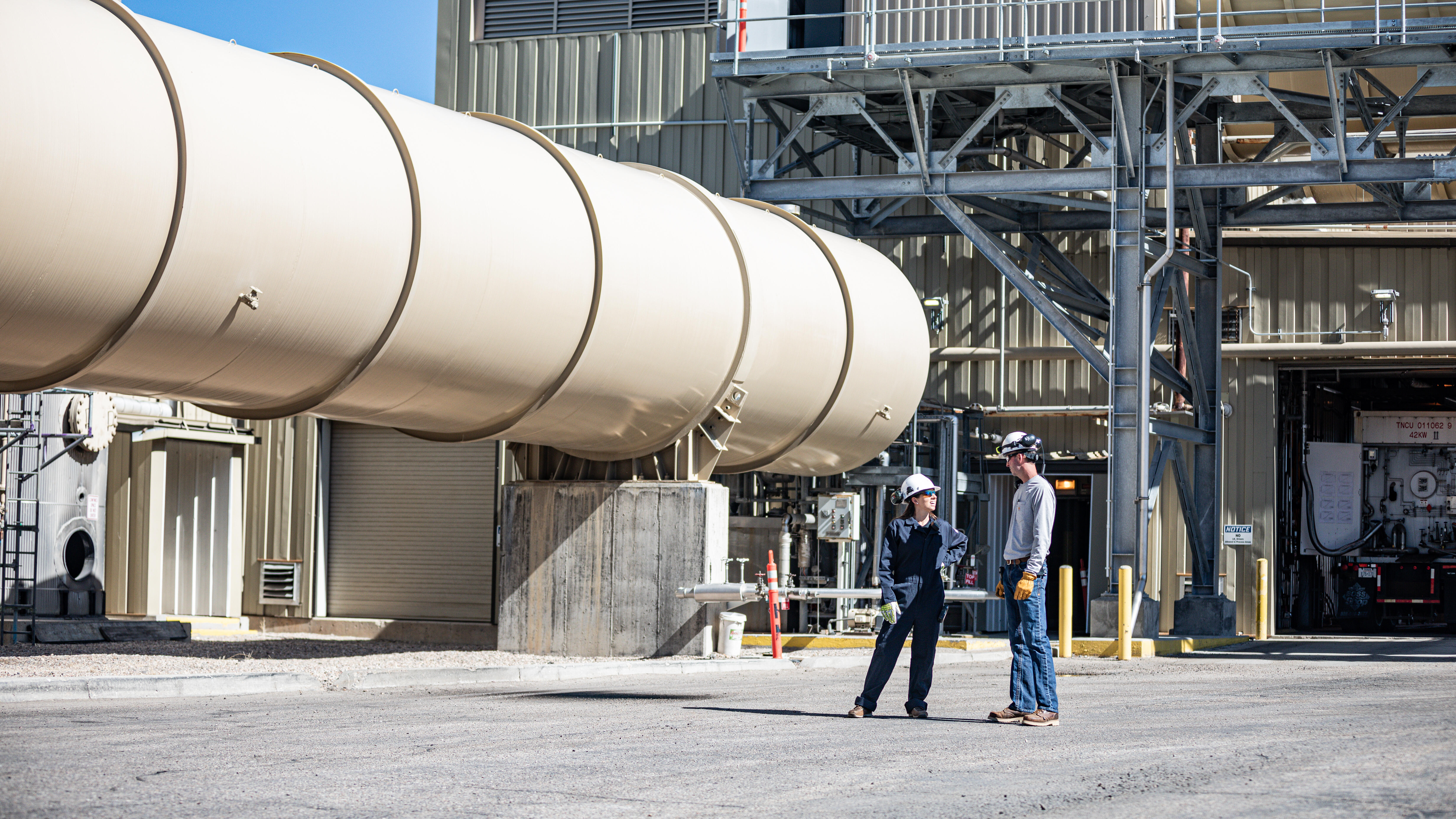 Two workers wearing safety gear at LaBarge.