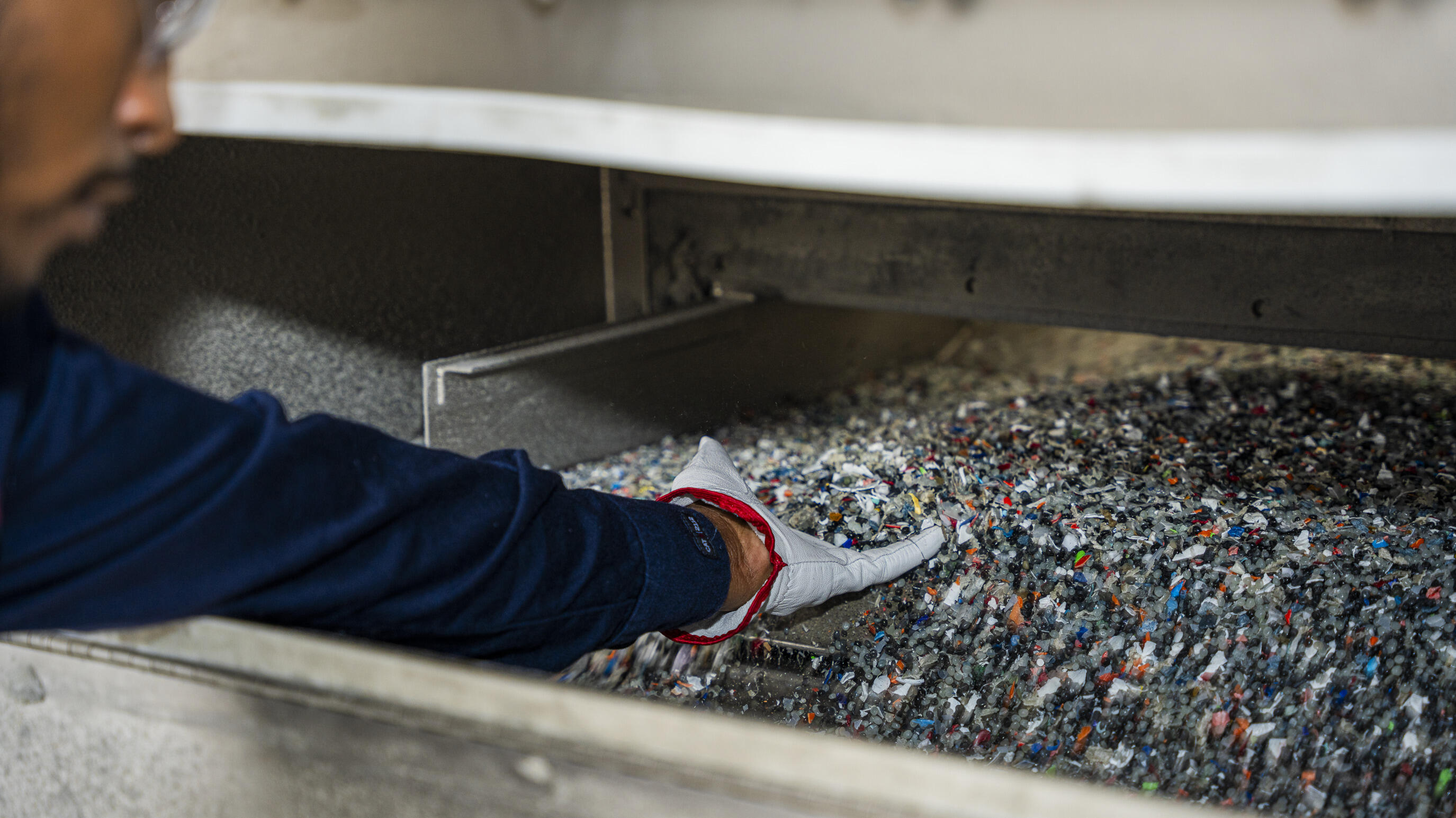 ExxonMobil employee working at the Baytown recycling plant