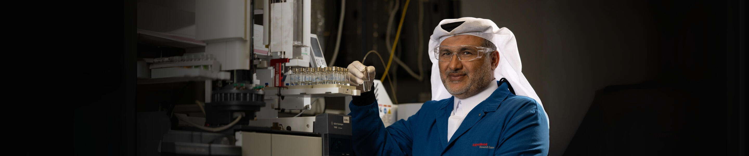 ExxonMobil Research Qatar employee in laboratory