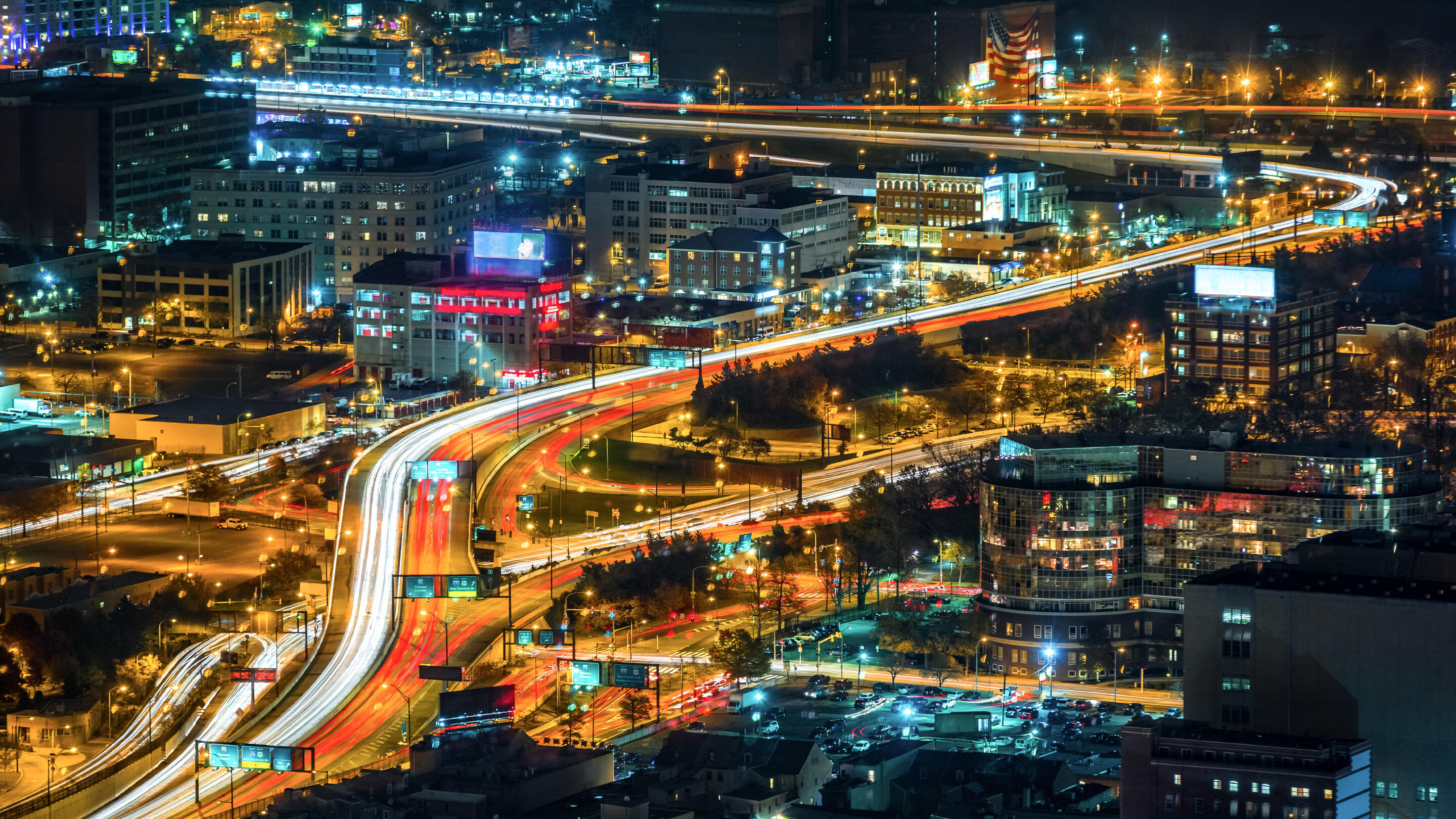 cityscape at night