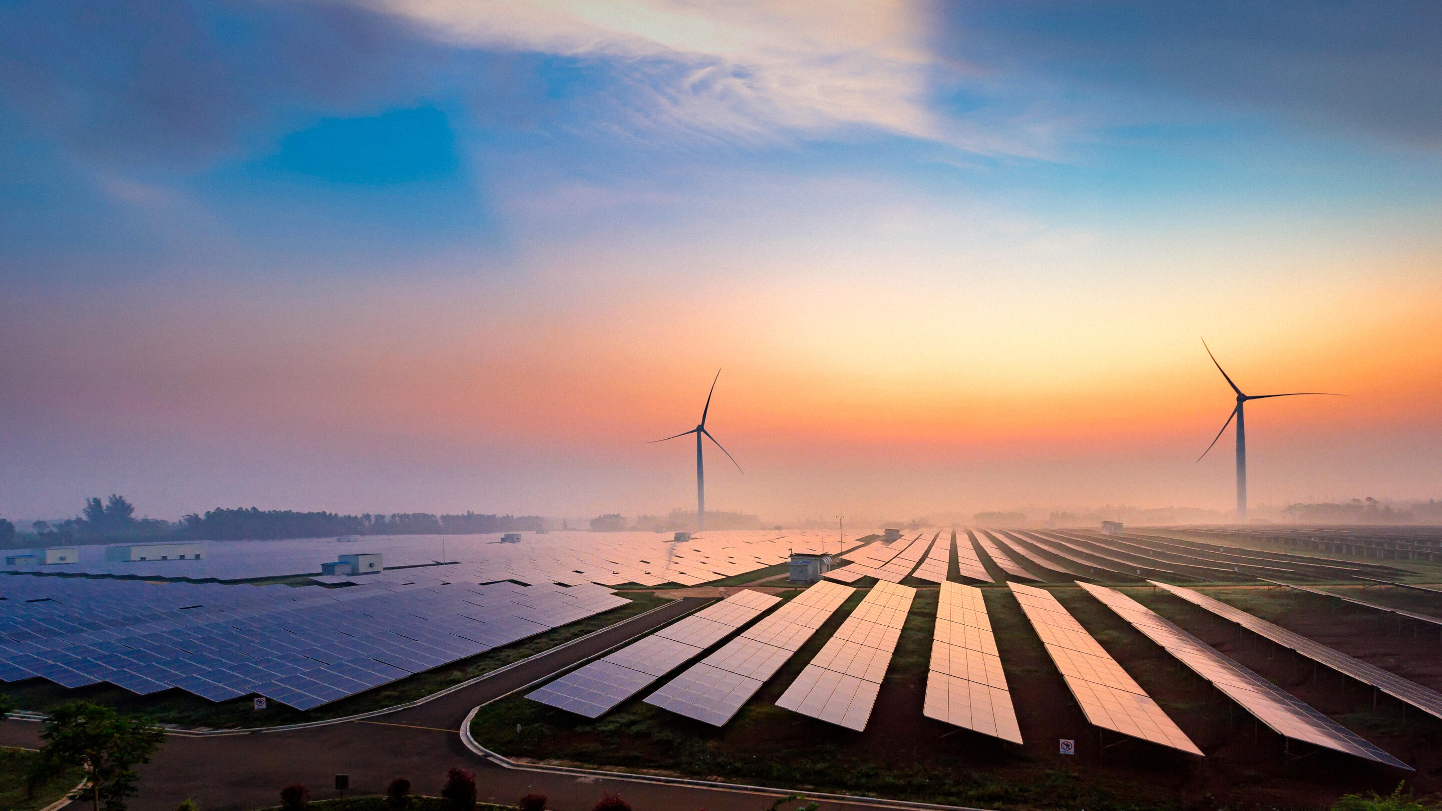 windmills and solar panels