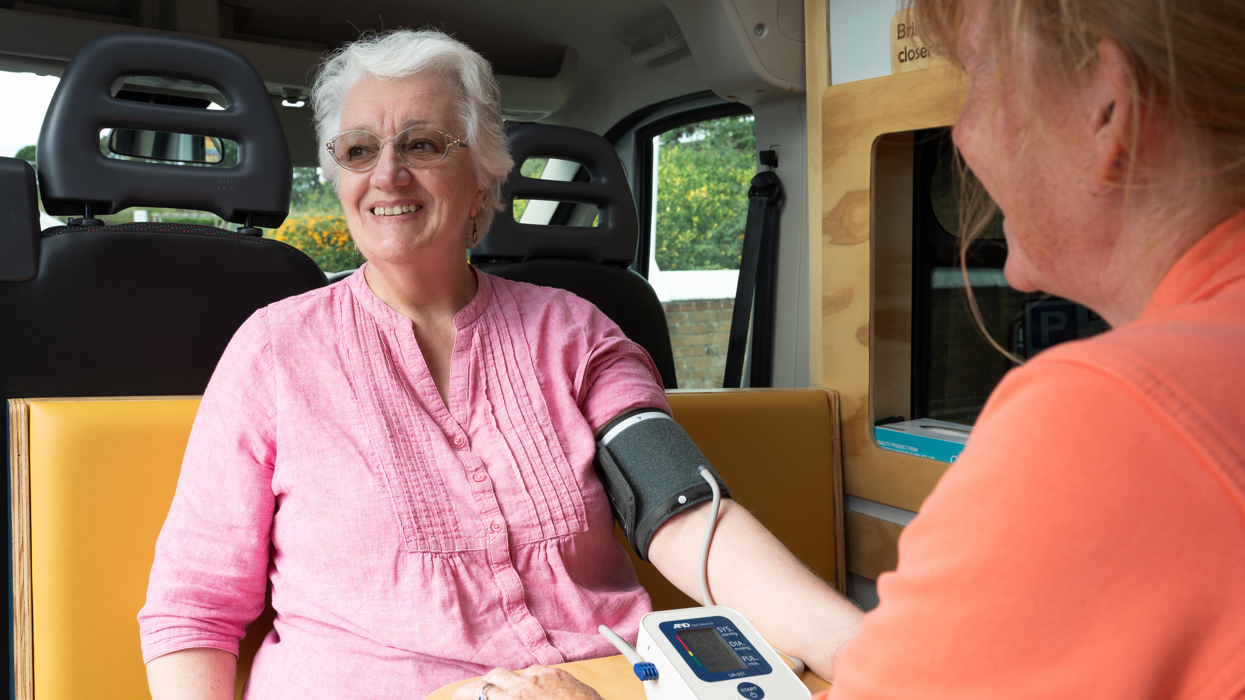 receiving medical attention in the mobile health unit provided by ExxonMobil Fawley