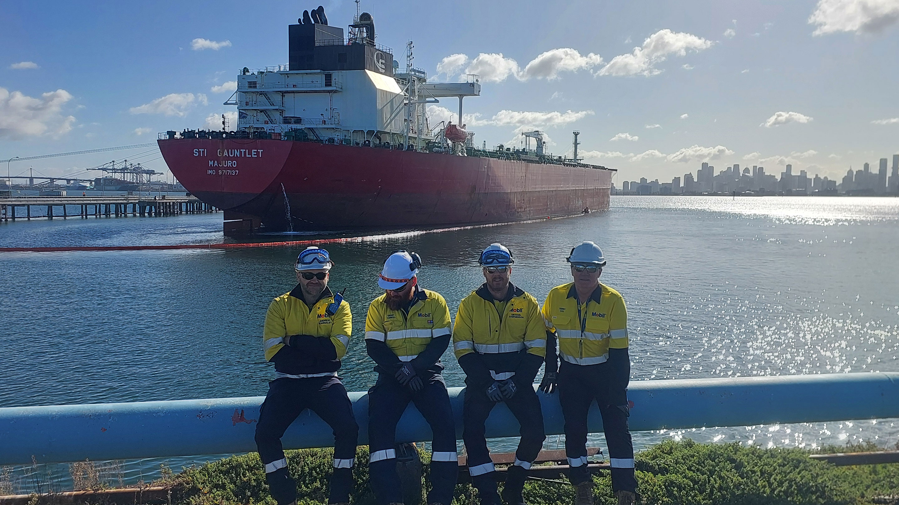 Image Mobil team members participated in an emergency response drill at the Gellibrand Marine Terminal.