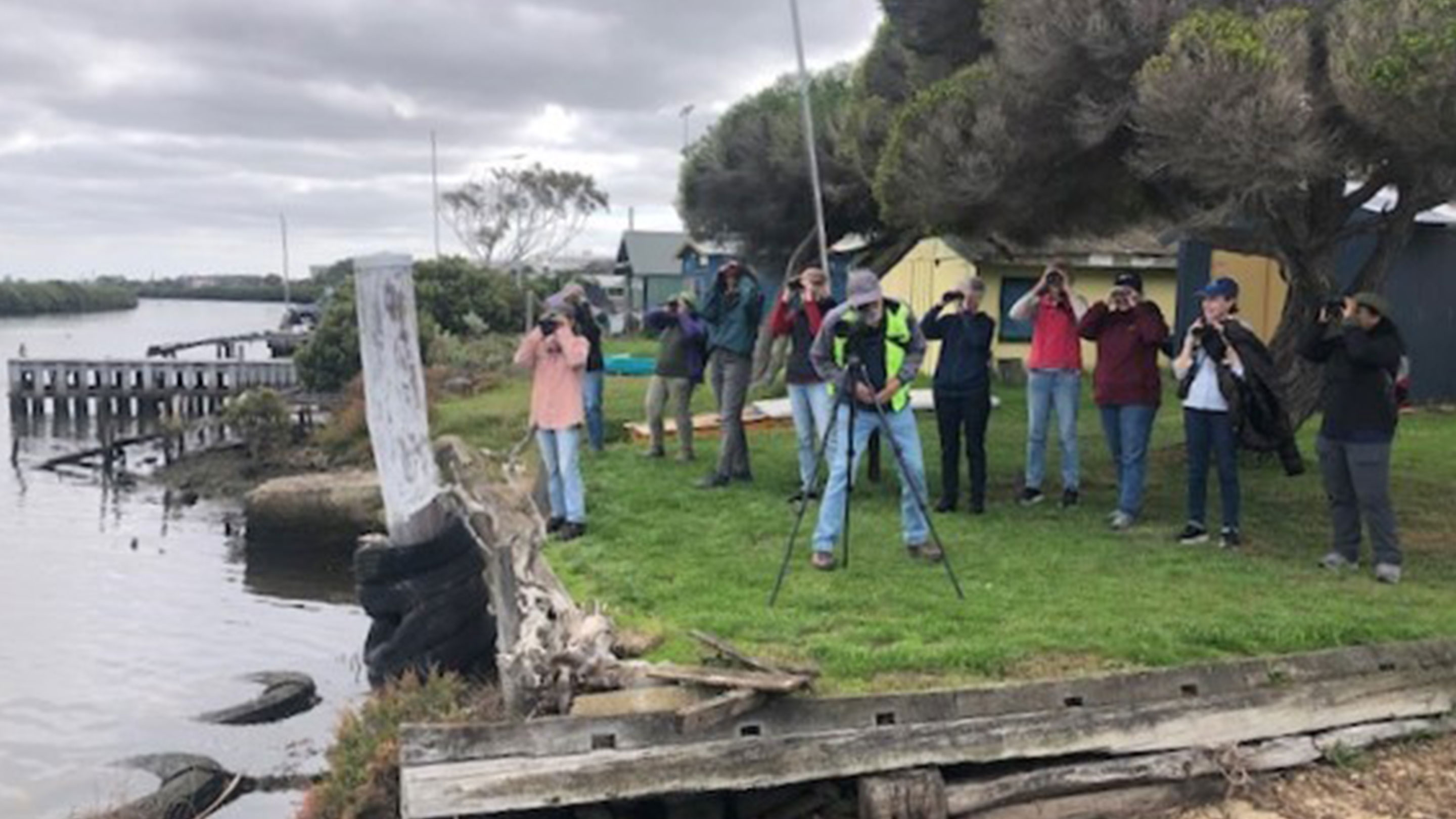 Image Hobsons Bay Wetlands Centre leads a bird watching group in the Altona Key Biodiversity Area.