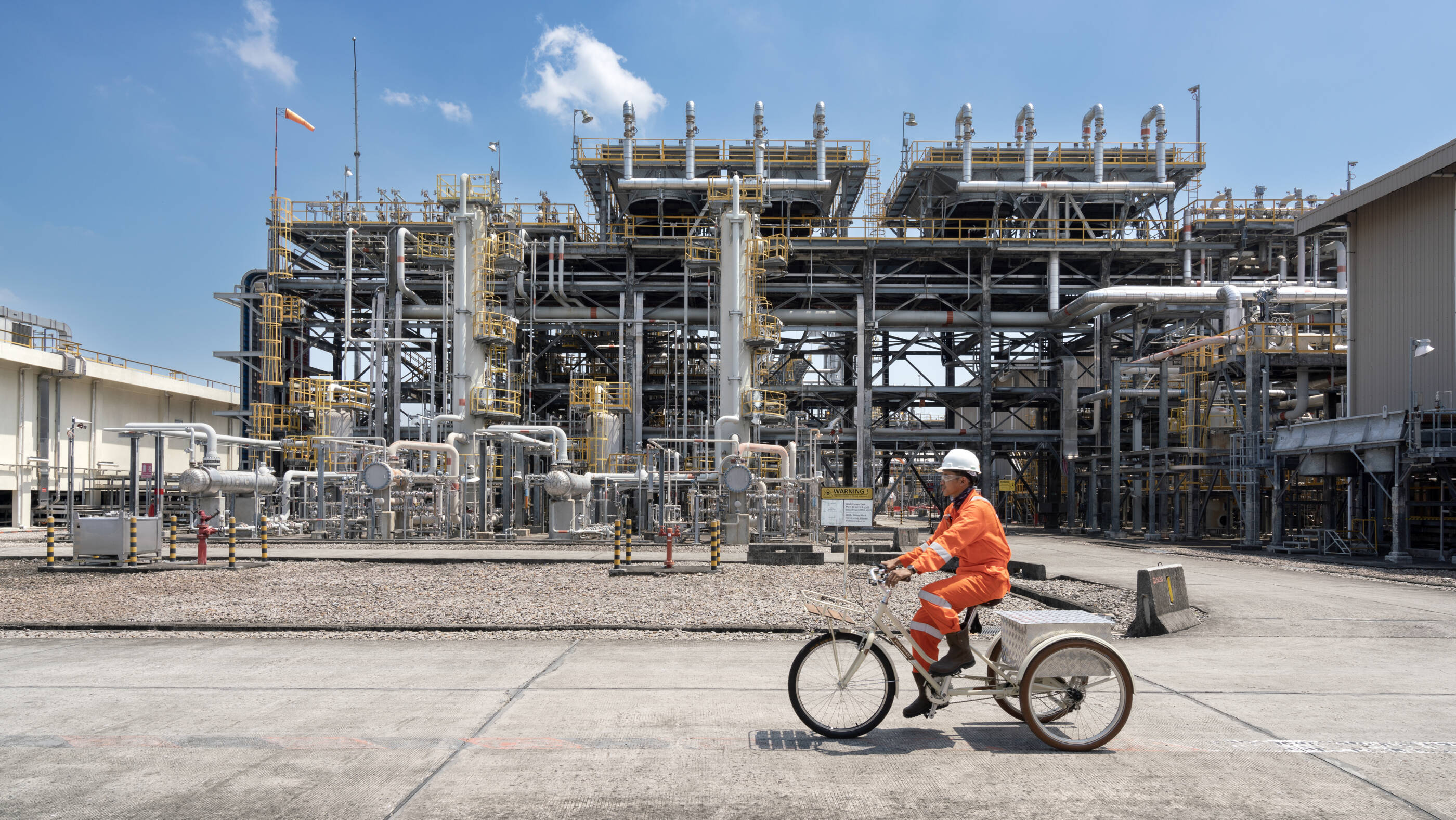 A man on bicycle at Cepu