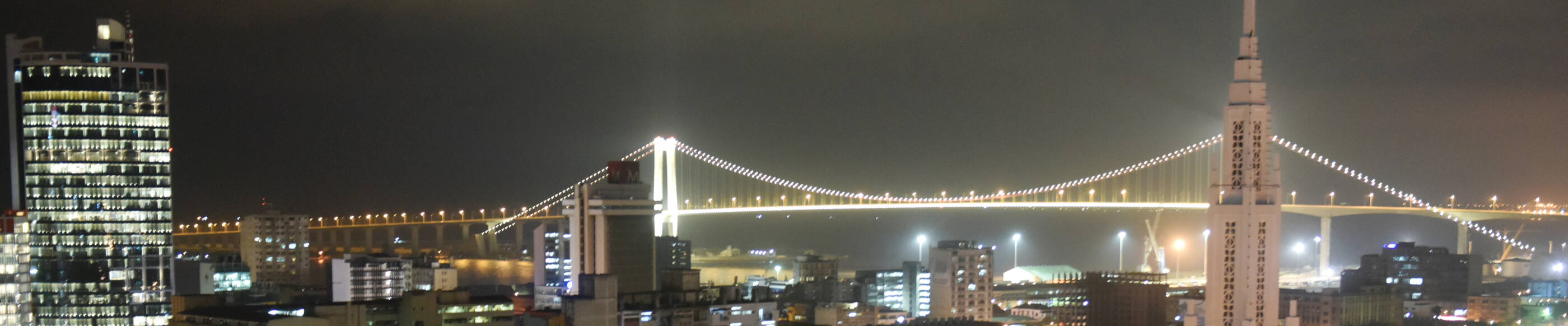 Maputo Mozambique's Katembe bridge at night