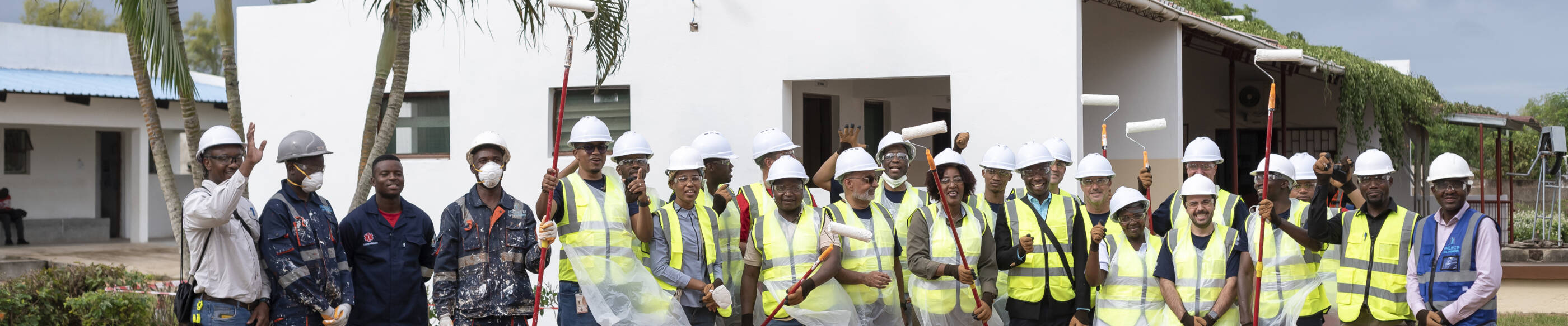 employee volunteers renovate Ricatla Health Center