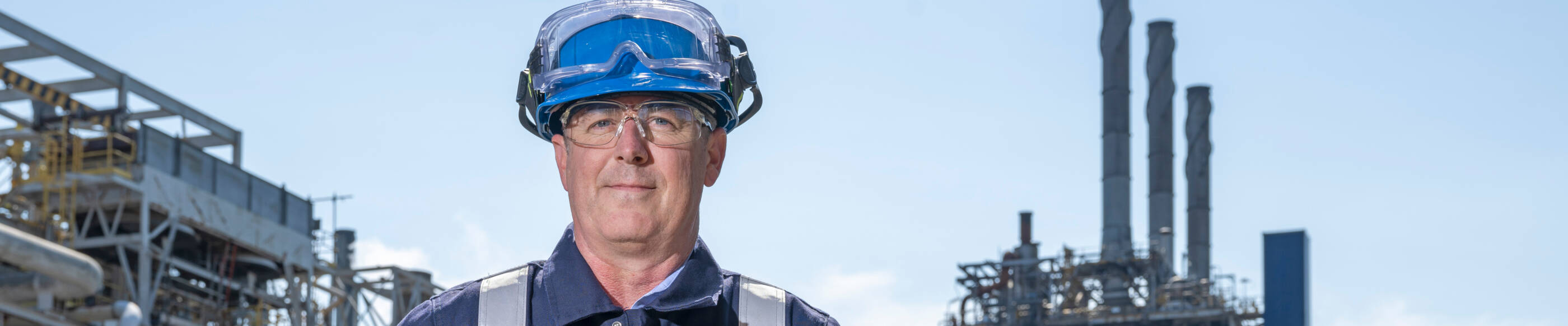 Toby Hamblin, FEP plant manager, facility in background