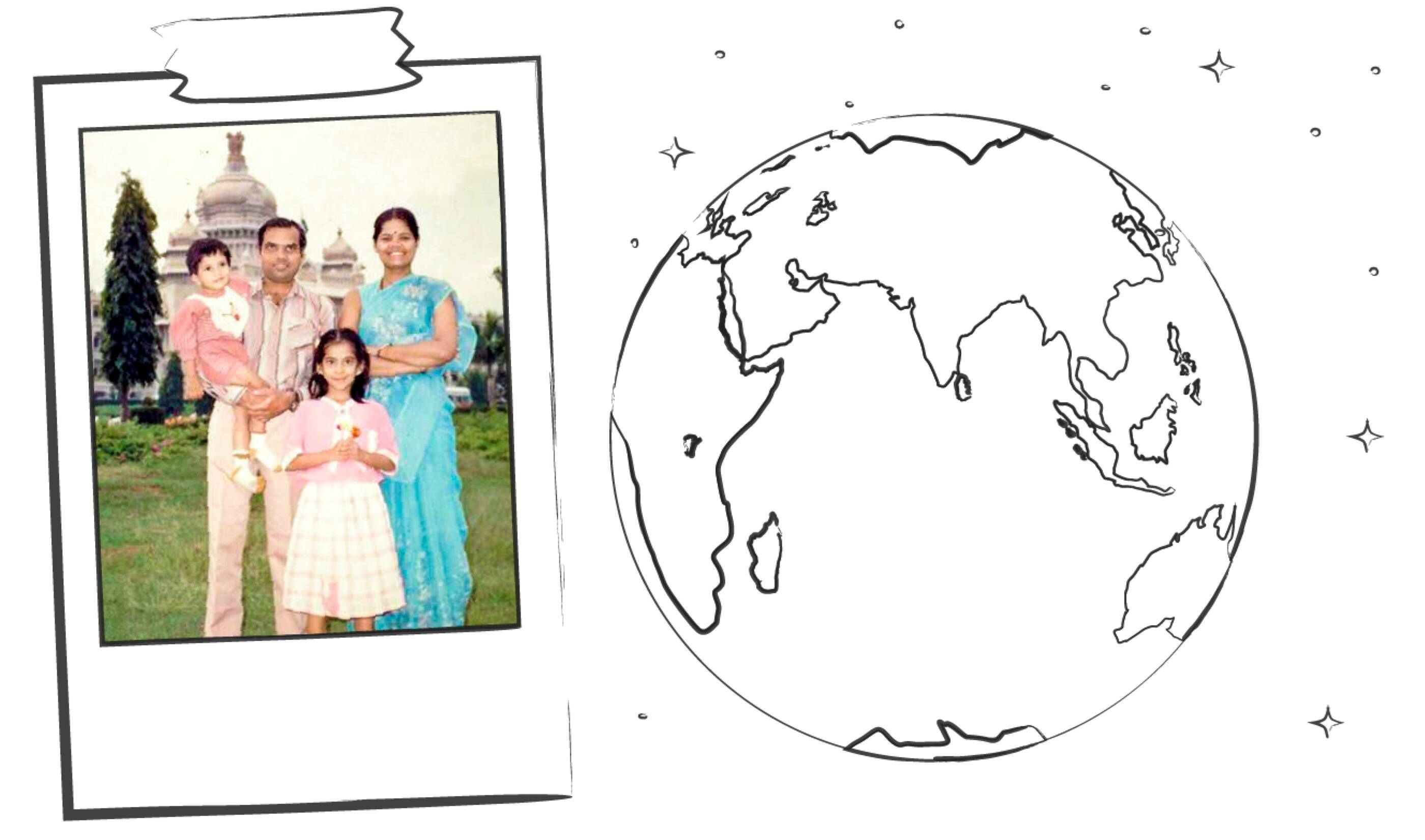 Image My family and I visiting Vidhana Soudha, the state legislature building in Bangalore.