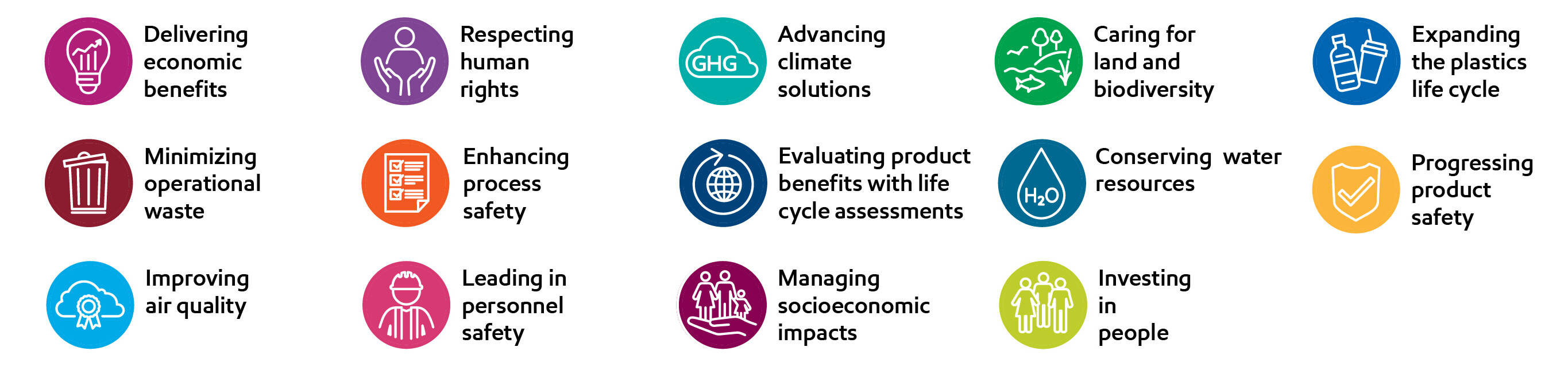 Sustainability focus areas graphic