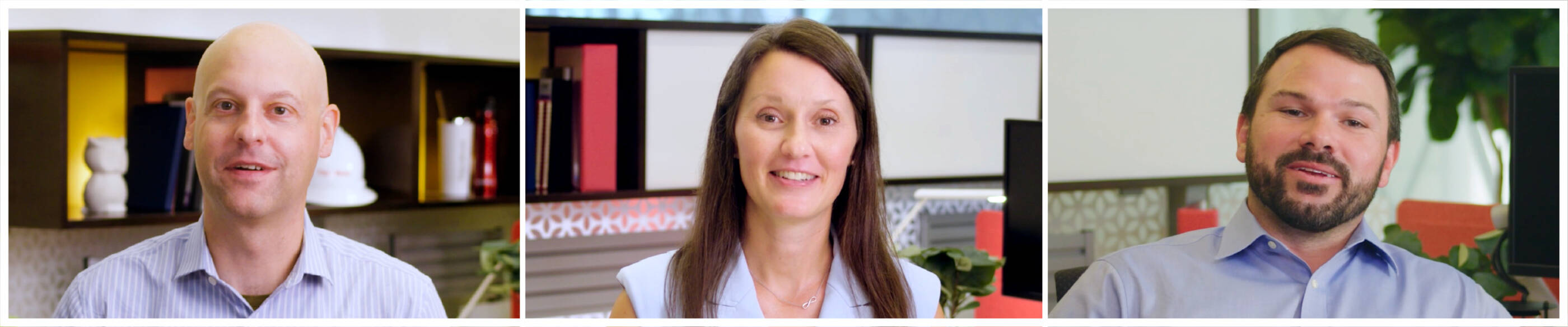 Headshots of Clay, Elizabeth and Mark