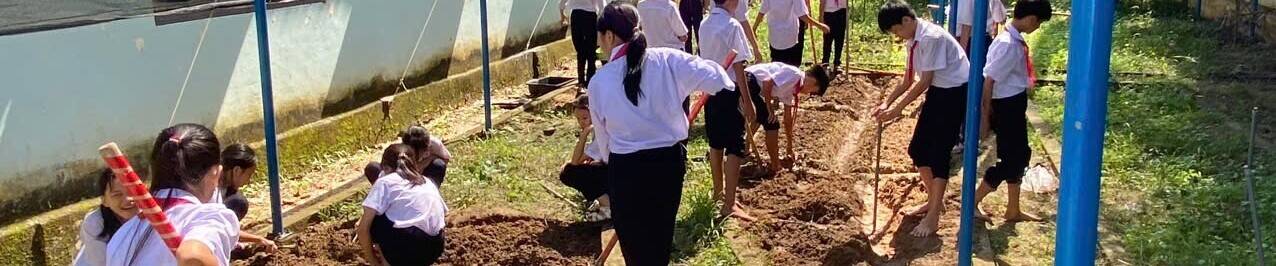 Students participate in STEM activities at the school garden