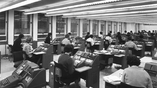 Image 1962 Card punching and checking equipment installed at Essos New Head Office. It was one of the finest installations of this kind in the UK.