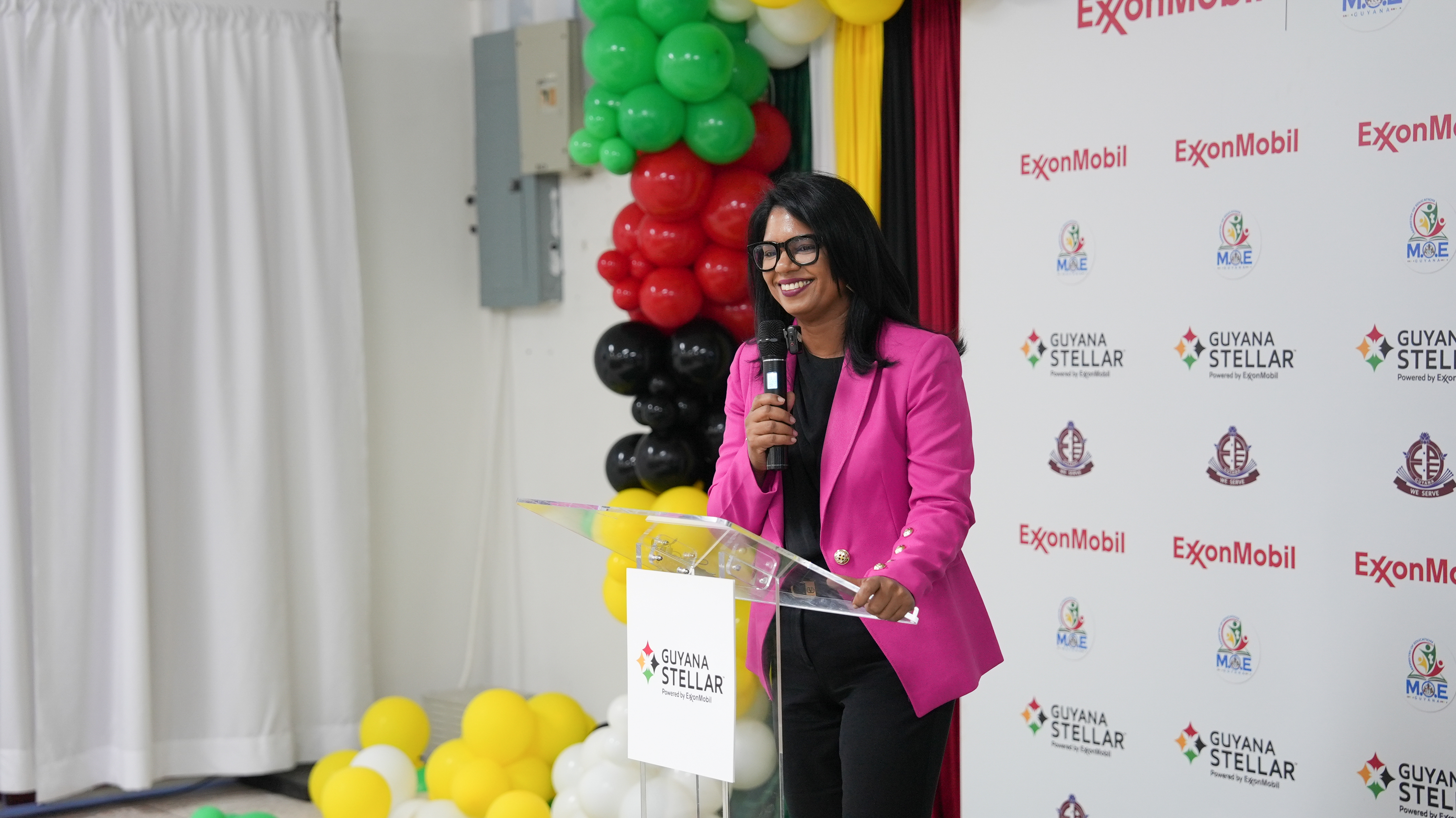The Honourable Sonia Parag, Minister of Education, addresses pre-service teachers at the launch of the Guyana STELLAR Programme.
