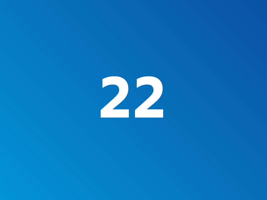 A graphic depicting 22