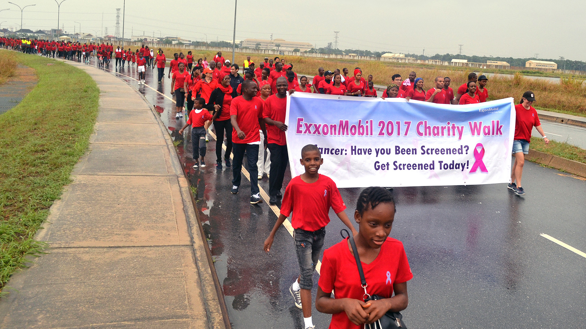 Employees and family members at 2017 Nigeria Health Walk.