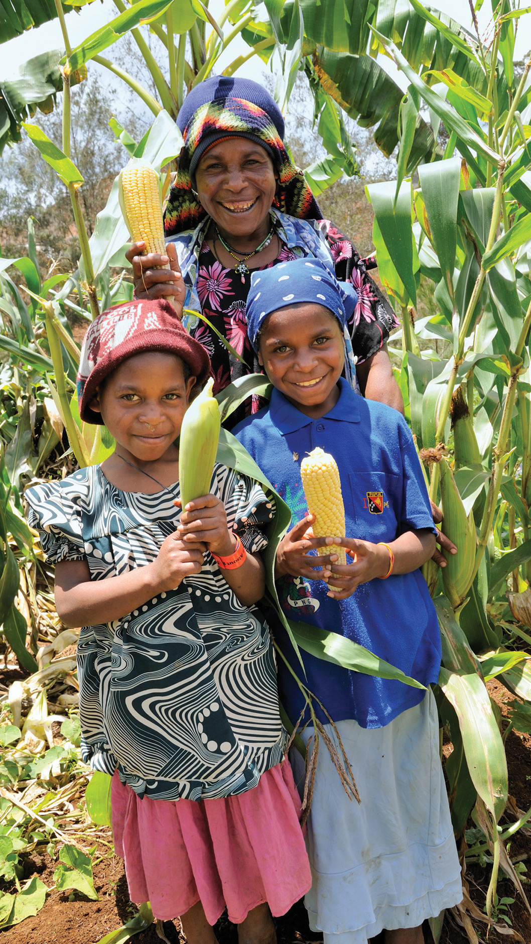 A resettled family in Papua New Guinea.
