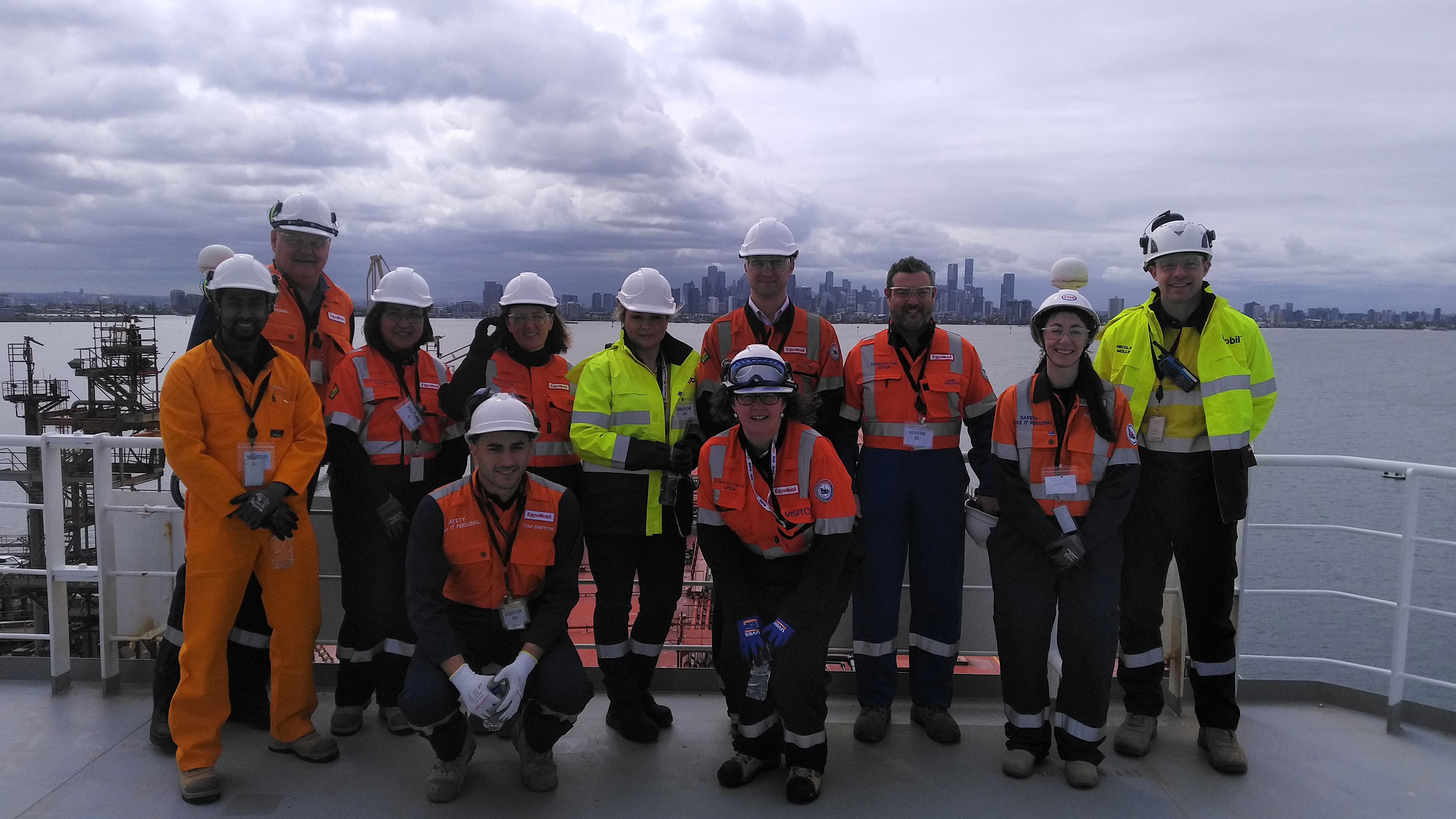 Mobil team tours Long Range vessel