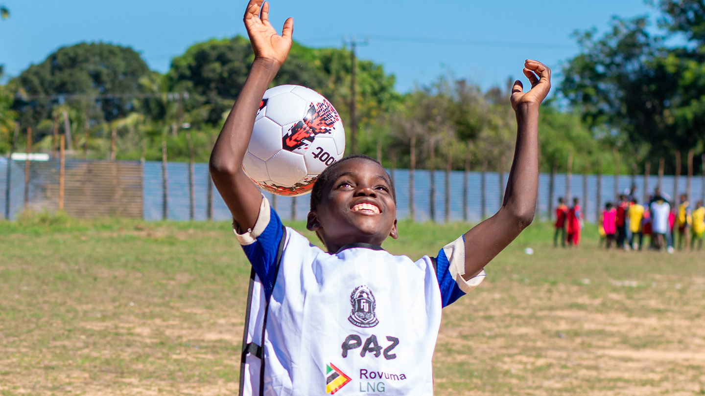 child playing with ball