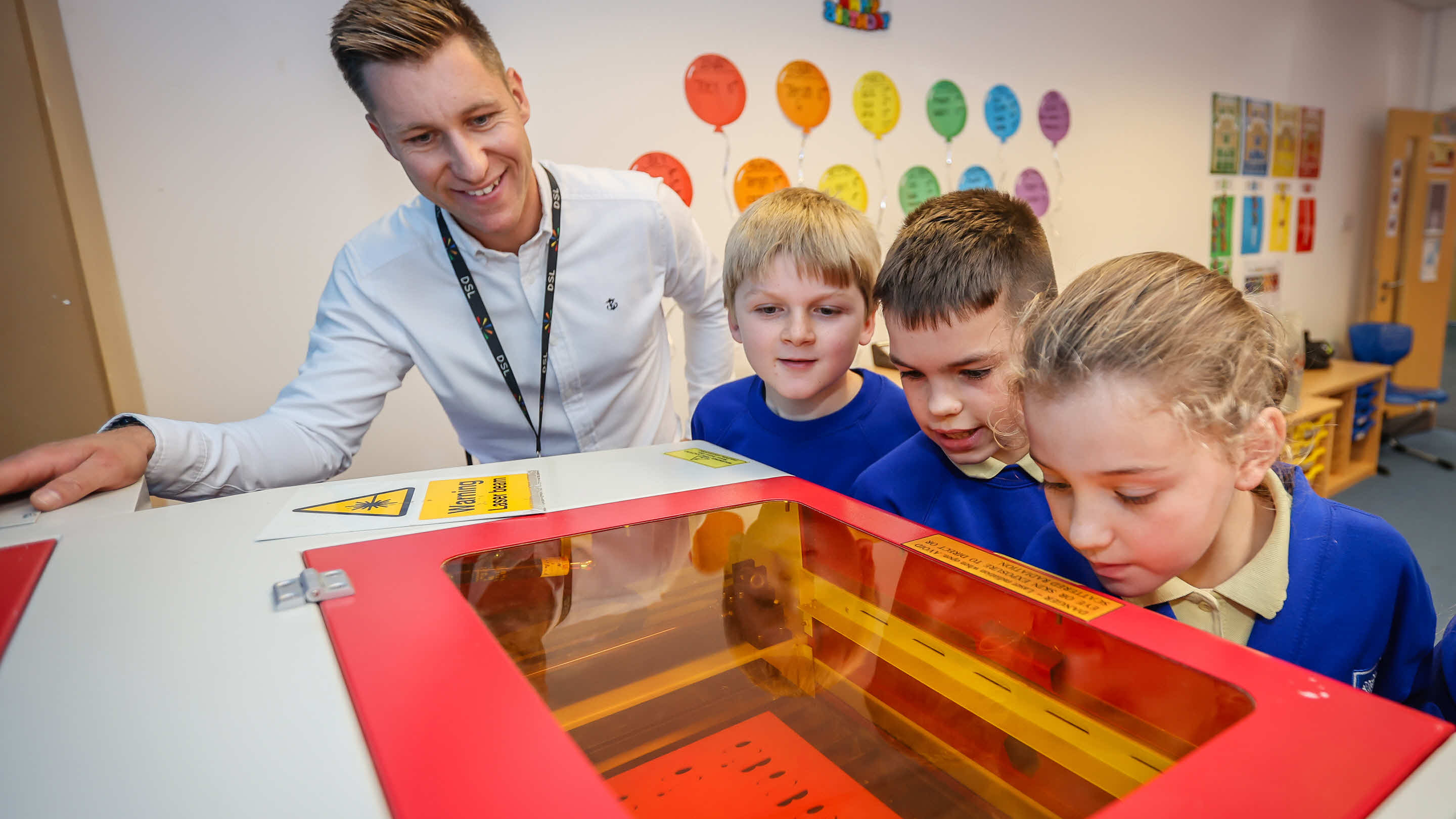 young students exploring STEM activities