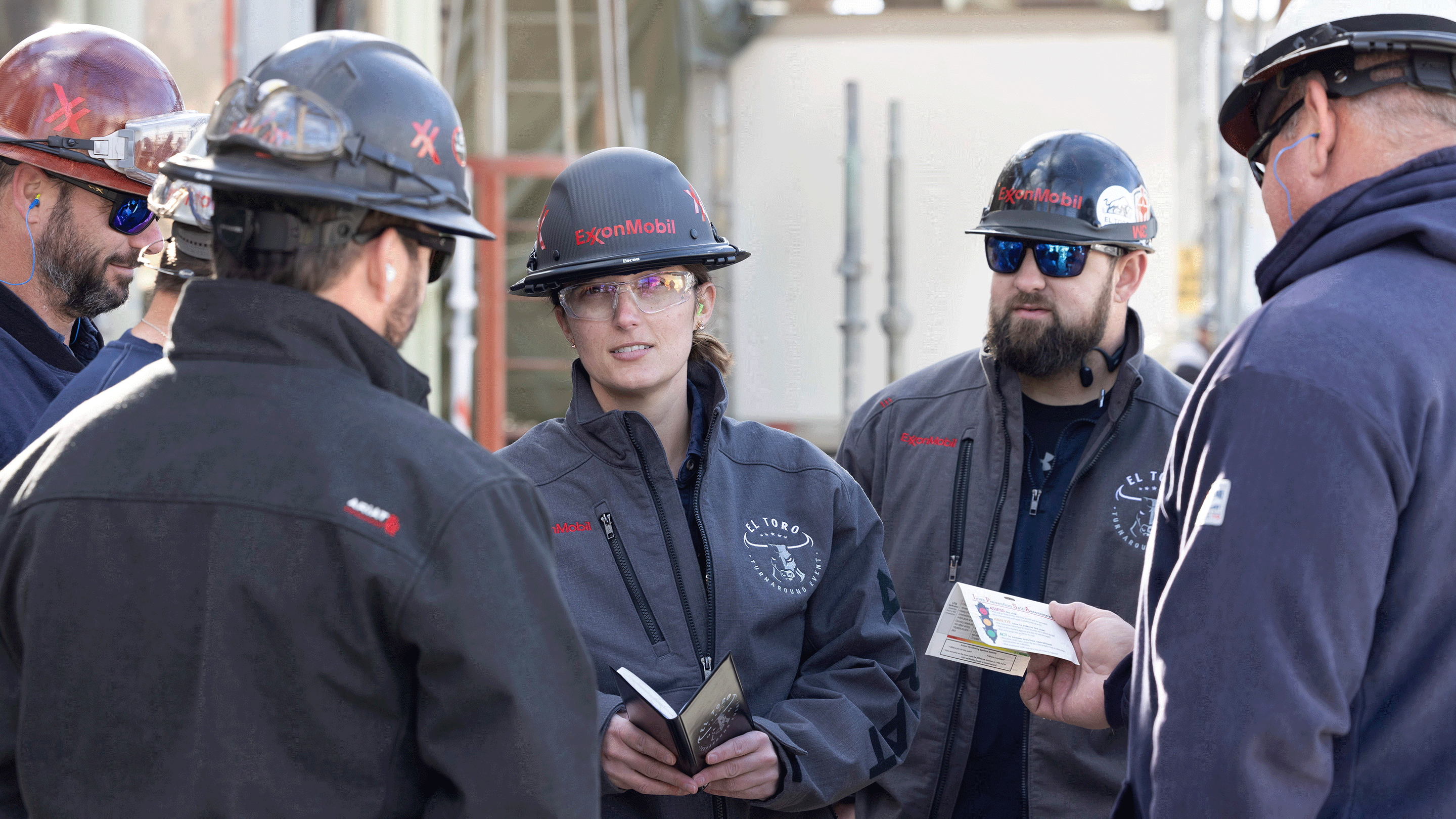 Baton Rouge's Katie Jennings in discussion with workers