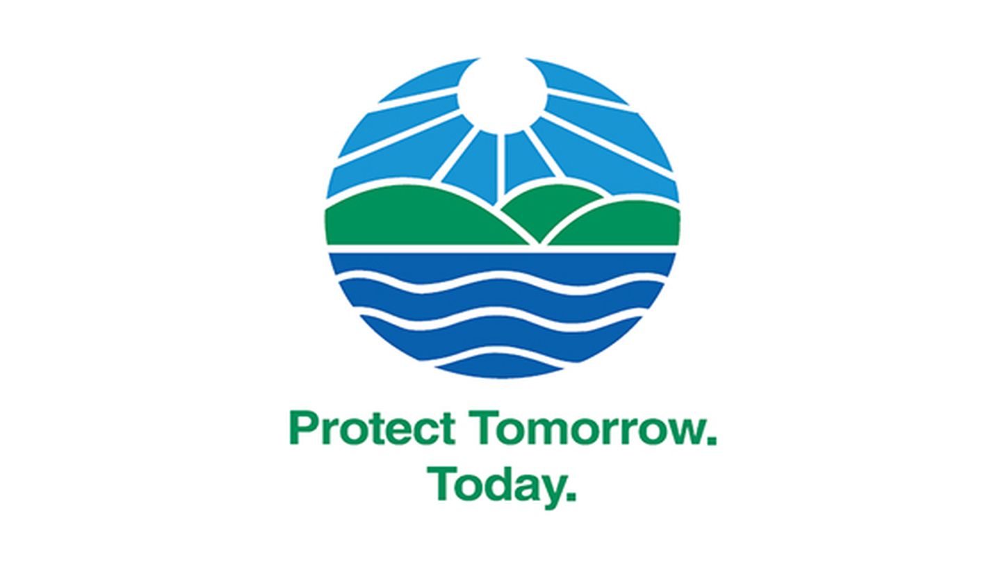 Proteger o Amanhã. Hoje. logótipo de um programa corporativo de proteção ambiental