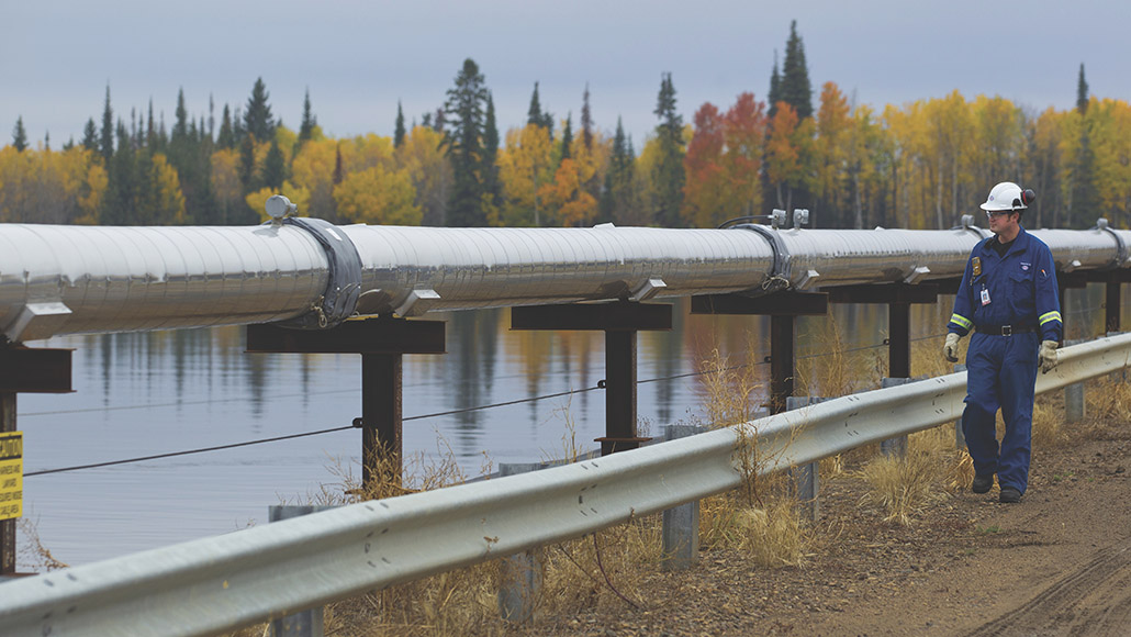 Cold Lake pipeline with ExxonMobil personnel 