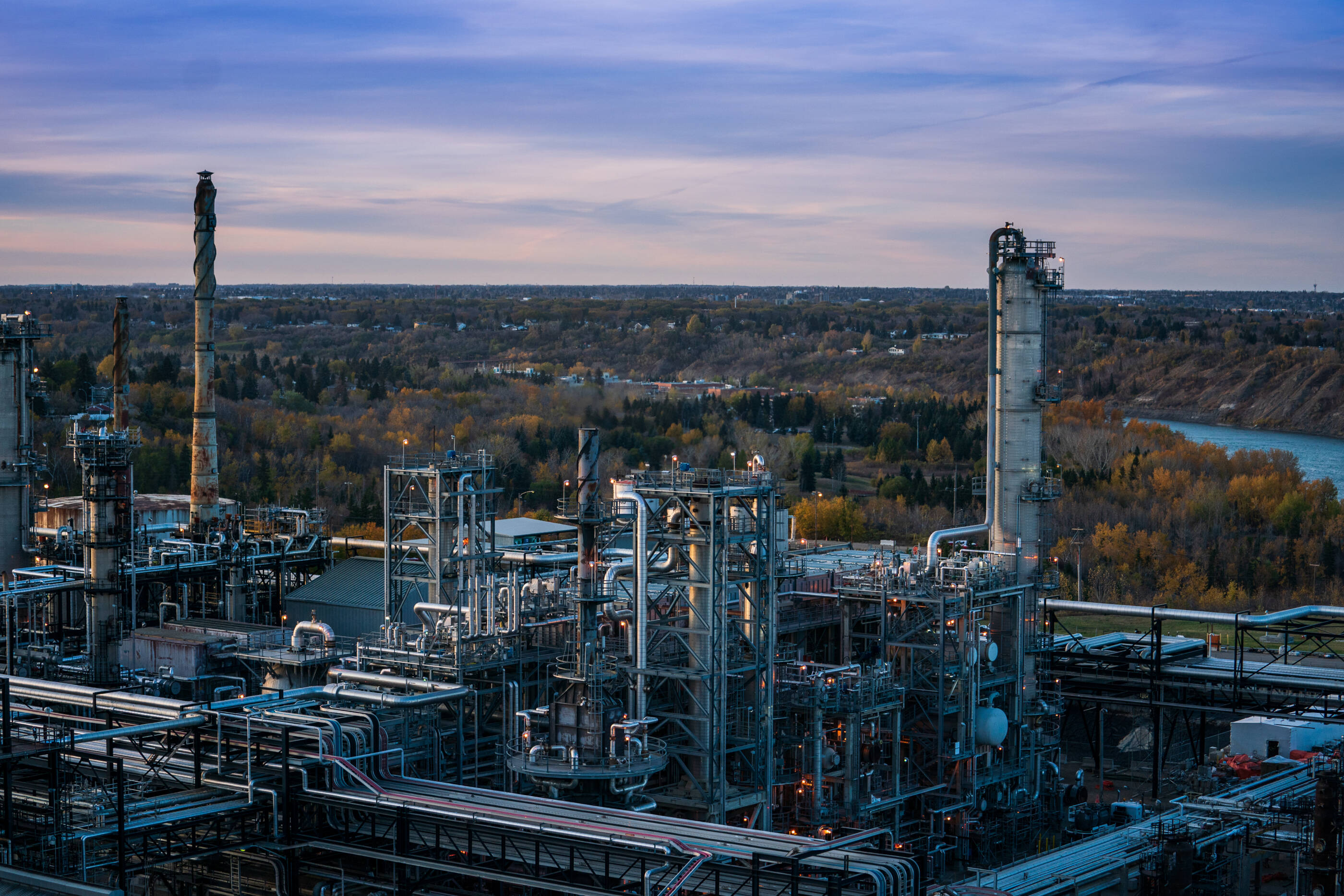 aerial view of Strathcona refinery