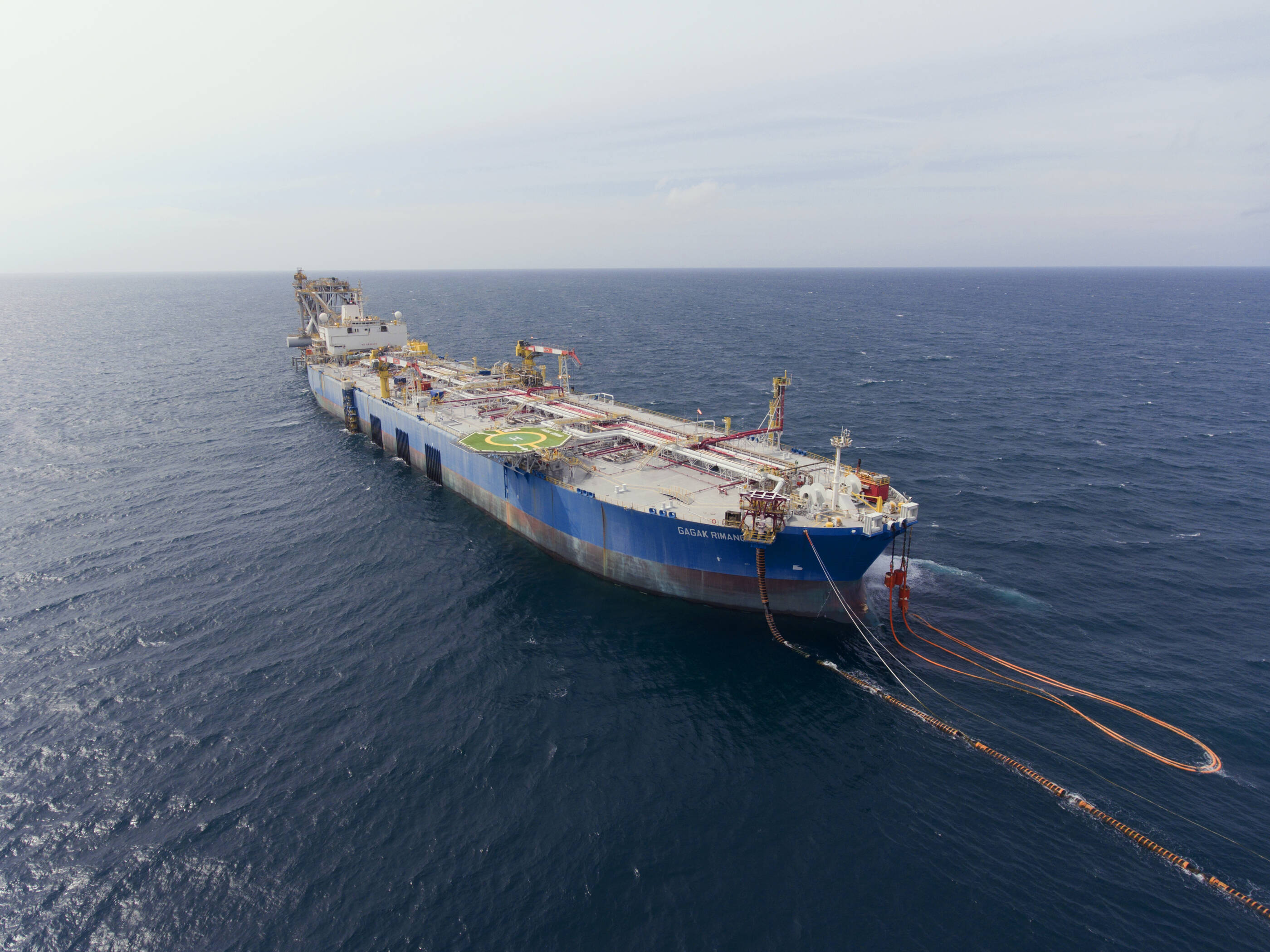Image Floating Storage and Offloading (FSO) Gagak Rimang facility in East Java, Indonesia.