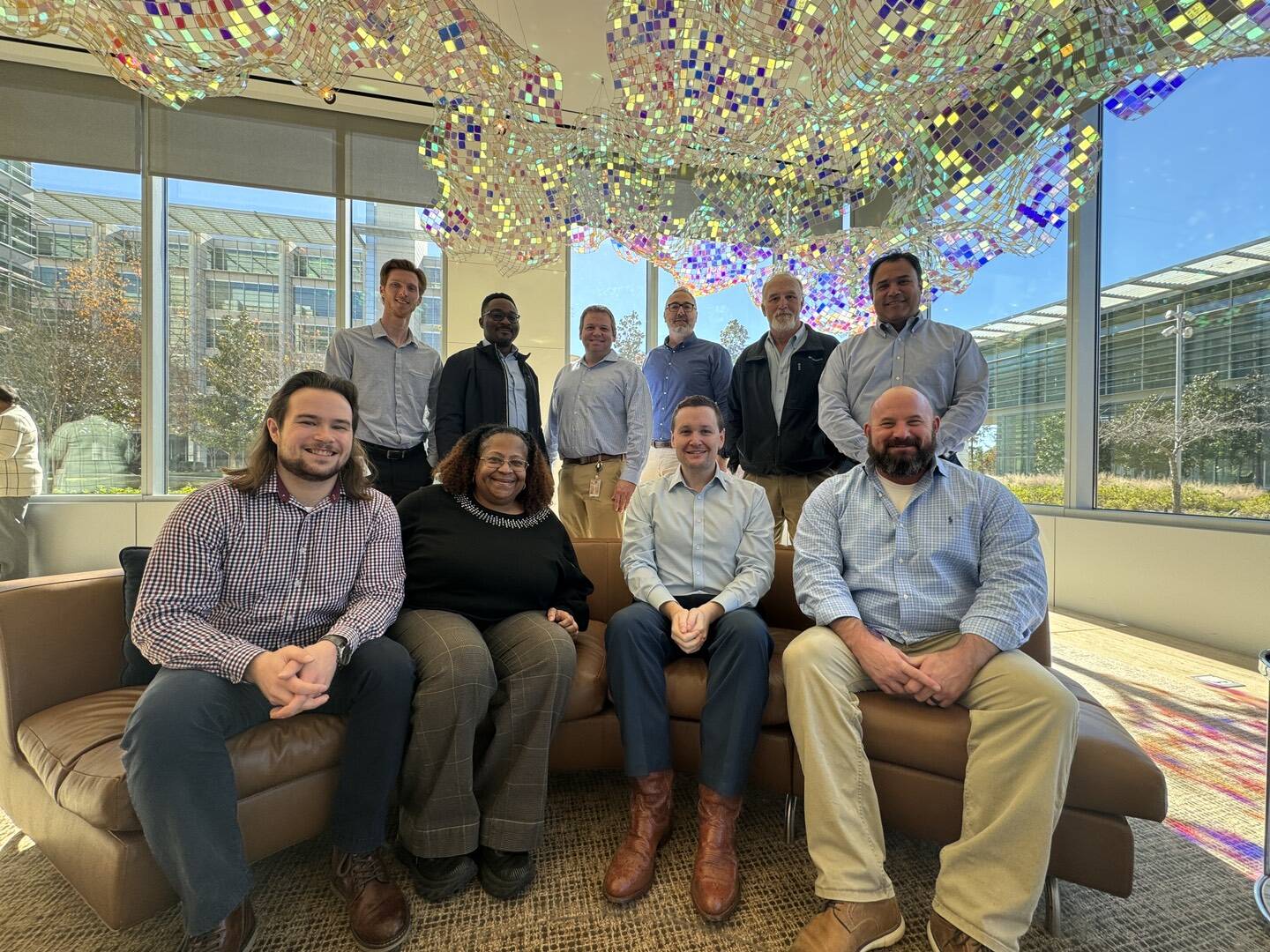 Some members of the Houston-based lithium wells team. Pictured (left to right) are: Back row  Dylan Vint, Afolabi Amodu, Daniel Mathewson, Ziad Haddad, Tim Greene, Jonathan Rodriguez. Front row: William Carr, Erica Hudson, Chase Holub, Jeffrey Tupa.