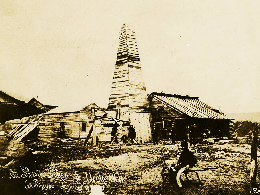 Colonel Edwin Drake and Uncle Billy Smith drill the first successful oil well in Titusville, Pennsylvania. The colonel's discovery triggers an oil boom that parallels the gold rush of a decade earlier.