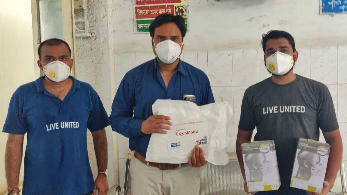 PPEs handed over to Dr. Akash Khobragade, Medical Superintendent, St. George Hospital, Mumbai