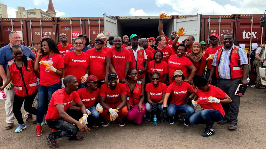 ExxonMobil employees volunteered to help get critical supplies to Mozambique following Cyclone Idai.